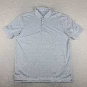 Stitch Polo Shirt Mens 2XL XXL Blue White Geometric Performance Golf